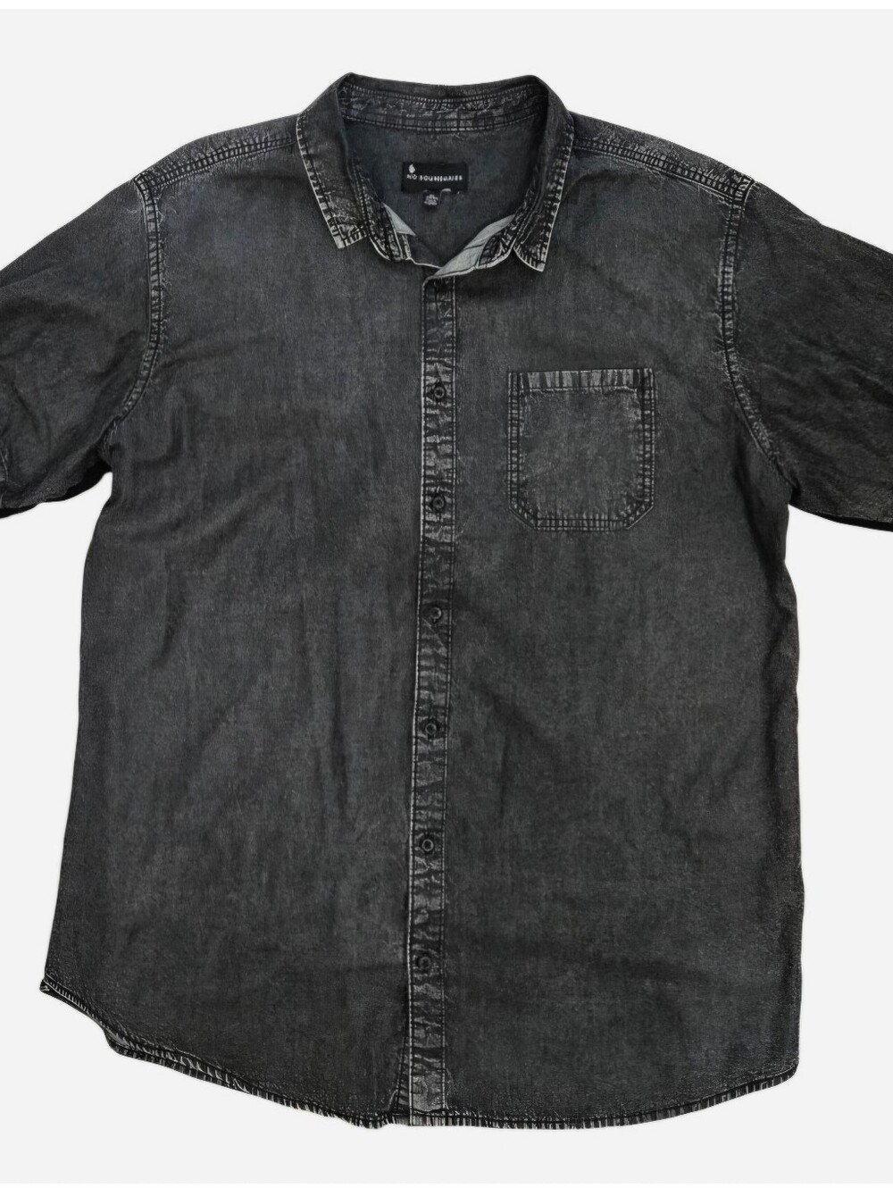 No Boundaries black stone wash button-up shirt in XXXL (54-56)